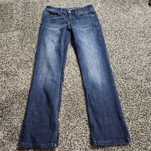 Wrangler Straight Leg Jeans Women's 7x32 Darkwash Clean Cut 8" Rise‎ 31" Inseam